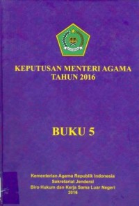 Keputusan Menteri Agama Tahun 2016 Buku 5