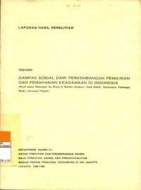 Dampak Sosial dari Perkembangan Pemikiran dan Pemahaman Keagamaan di Indonesia (Studi Kasus Kelompok Isa Bugis di Bandar Harapan, Desa Kekah, Kecamatan Terbanggi Bosar, Lampung Tengah)