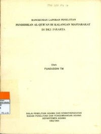 Pendidikan Al-Qur'an di Kalangan Masyarakat di DKI Jakarta.