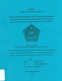 Laporan Penelitian Tindakan Kelas Penerapan Metode Pembelajaran Quran Hadis Berbasis Multiple Intellegences Untuk Meningkatkaan Hasil Belajar Dan Aktivitas Belajar Di MAN 1 Pekalongan