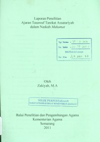 Laporan Penelitian Ajaran Tasawuf Tarekat Asstariyah Dalam Naskah Makamat