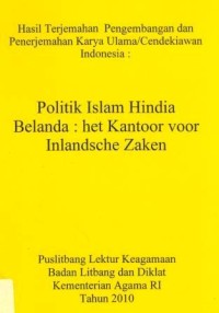 Politik Islam Hindia Belanda: Het Kantoor Voor Inlandsche Zaken