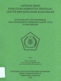 Kitab Hikayat Nur Muhammad Dan Pengaruhnya Terhadap Karya Tulis Ulama Banjar