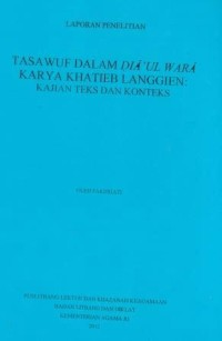 Tasawuf Dalam Dia'ul Wara Karya Khatieb Langgien : Kajian Teks Dan Konteks