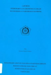 Laporan Studi Pemetaan Lektur Keagamaan Di Universitas Padjadjaran Bandung