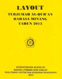 Layout Terjemah Al-Qur'an Bahasa Minang Tahun 2013