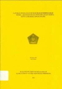 Laporan Penelitian Rumah Ibadah Bersejarah Model Arsitektur Dan Pemanfaatan Cetiya Dewi Samudra Singkawang