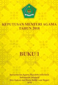 Keputusan Menteri Agama Tahun 2018 Buku 1