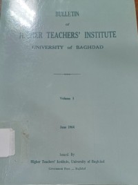 Bulletin of Higher Teachers' Institute University of Baghdad