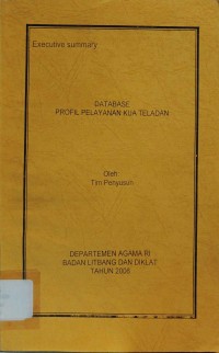 Executive Summary : Database Profil Pelayanan KUA Teladan