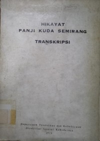 Hikayat Panji Kuda Semirang Transkripsi