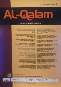 Jurnal Al-Qalam Volume 24 Nomor 1, Juni 2018