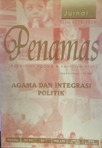 Jurnal Penamas Volume XVI Nomor 1, Tahun 2003