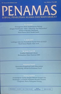 Jurnal Penamas Volume XXII Nomor 3, Tahun 2009