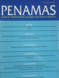 Jurnal Penamas Volume XXV Nomor 3, Tahun 2012