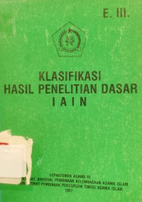 Klasifikasi Hasil Penelitian Dasar IAIN