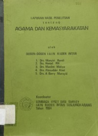 Laporan Hasil Penelitian Tentang Agama dan Kemasyarakatan
