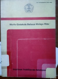 Morfo-Sintaksis Bahasa Melayu Riau