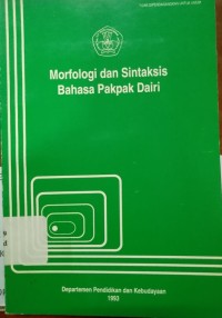 Morfologi dan Sintaksis Bahasa Pakpak Dairi