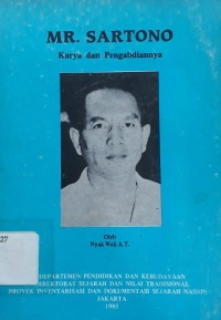 MR. Sartono: Karya dan Pengabdiannya