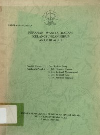 Peranan Wanita dalam Kelangsungan Hidup Anak di Aceh