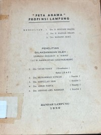 Peta Agama Propinsi Bandar Lampung