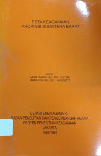 Peta Keagamaan Provinsi Sumatera Barat