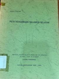 Peta Keagamaan Sulawesi Selatan