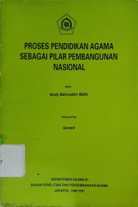 Proses Pendidikan Agama sebagai Pilar Pembangunan Nasional
