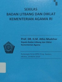 Sekilas Badan Litbang dan Diklat Kementerian Agama
