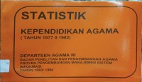 Statistik Kependidikan Agama (Tahun 1977-1982)