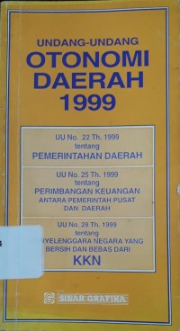 Undang-Undang Otonomi Daerah 1999