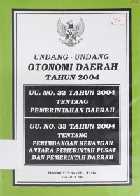 Undang-Undang Otonomi Daerah Tahun 2004