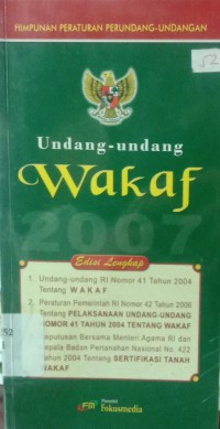 Undang-Undang RI Nomor 41 Tahun 2004 tentang Wakaf