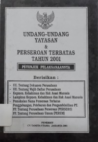 Undang-undang Yayasan & Perseroan Terbatas Tahun 2001