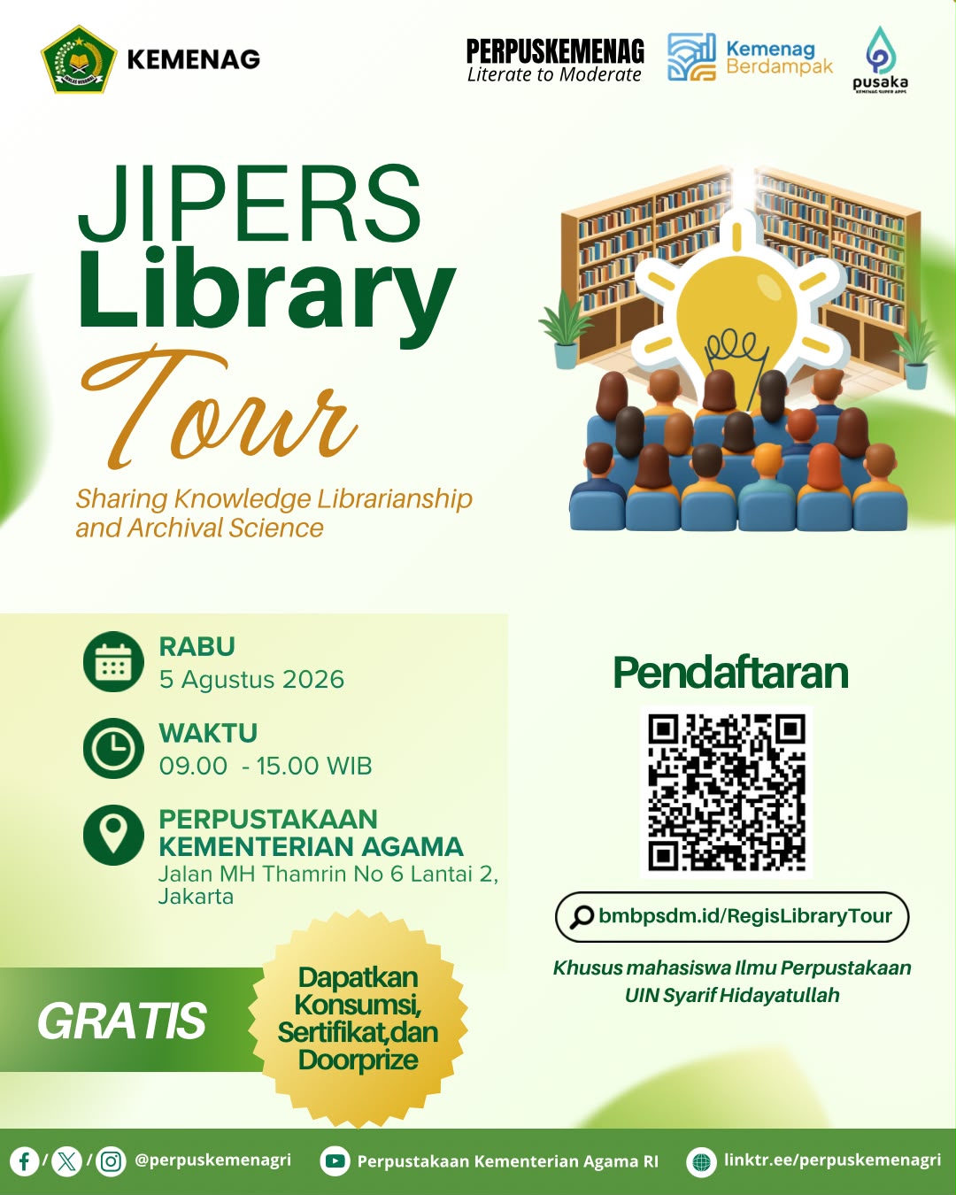 Jipers Library Tour: Sharing Knowledge Ilmu Perpustakaan dan Kearsipan serta Nonton Bareng Film Edukatif