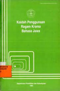 Image of Kaidah penggunaan ragam krama bahasa Jawa