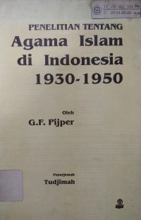 Penelitian Tentang Agama Islam Di Indonesia 1930-1950