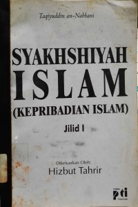 Image of Syakhshiyah Islam (Kepribadian Islam) Jilid 1