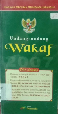 Image of Undang-Undang RI Nomor 41 Tahun 2004 tentang Wakaf
